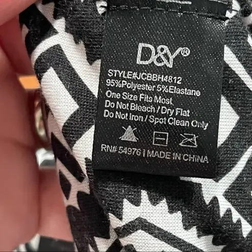 D&Y NWT Black & White Graphic 2 in 1 Beanie & Headwrap Headband