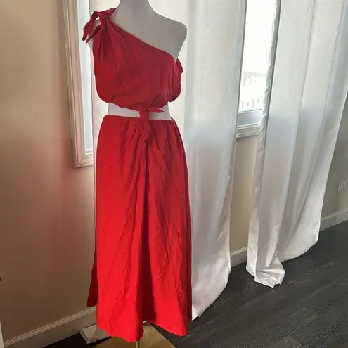 Farm Rio Red Midi Knot Dress, Small,$310