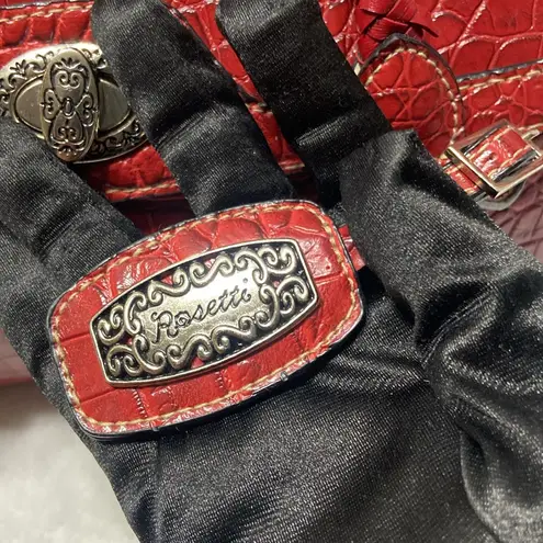 Rosetti Elegant Red Crocodile-Embossed Handbag