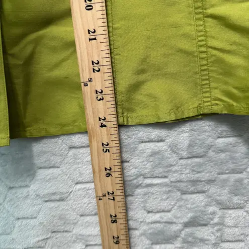 Rafaella Green Silk Button Down Shirt Womens 10 Vintage Y2K Minimalist Career