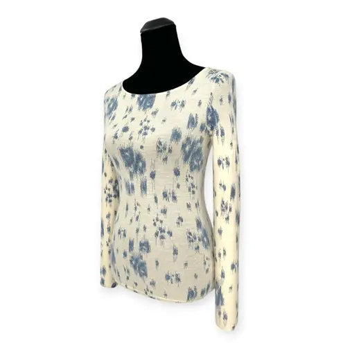 TSE | XS | 100% Cashmere Abstract Round Neck Long Sleeve Fitted Pullover Sweater
