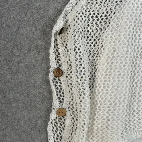 Simply Couture Layered Tunic Top Women's Small Crochet Crinkle Button Beachy - Image 4