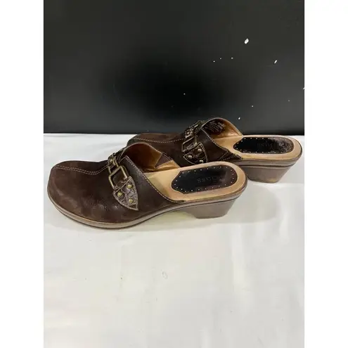 Bass Gabby Womens Brown Leather Mule Shoes Size 8M SKU 6802