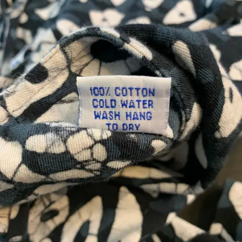 Su Placer Global Festival Womens Large Cotton Batik Print Casual Artisan Top White