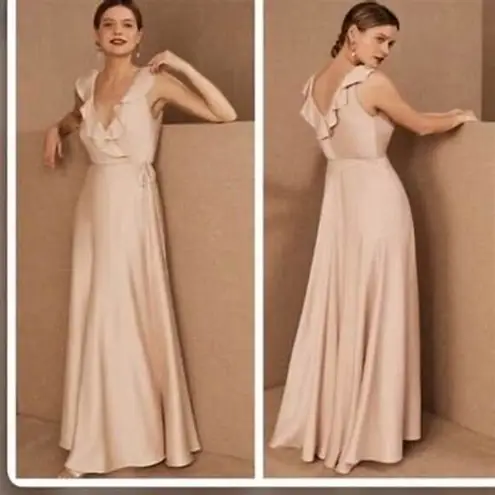 Sachin + Babi Tansy Satin Charmeuse Blush Formal Gown Size 10