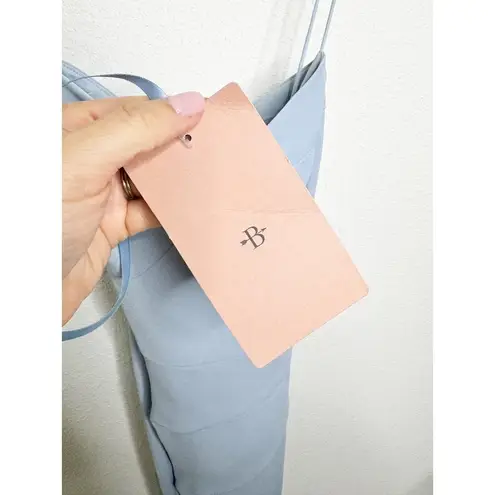 BHLDN NWT Anthropologie Emanuelle Georgette Bustier Midi Dress Storm Cloud Blue