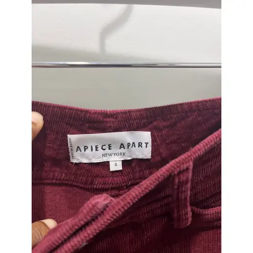 Apiece Apart Merida Burnt Red Cropped Corduroy Pants Sz 4