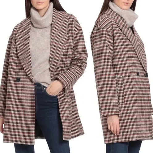 Avec Les Filles Plaid Shawl Collar Coat NWT Size Medium