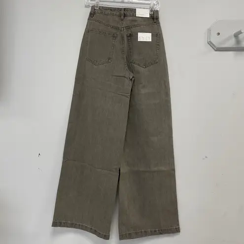 We Wore What Pleated High Rise Stone Wash Denim Pant, Size 24 - NWT