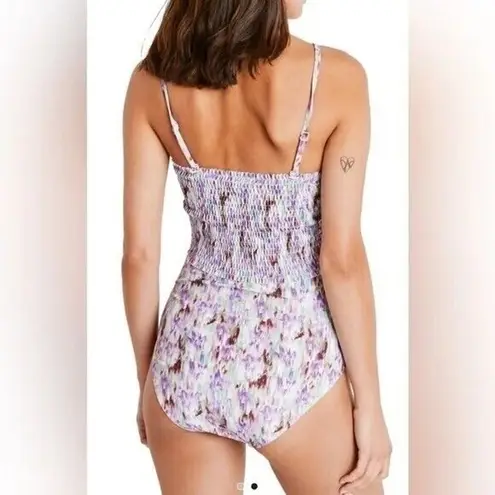 Tanya Taylor NWT Kendra Smocked One-Piece Lined Adjustable Straps 3X Purple