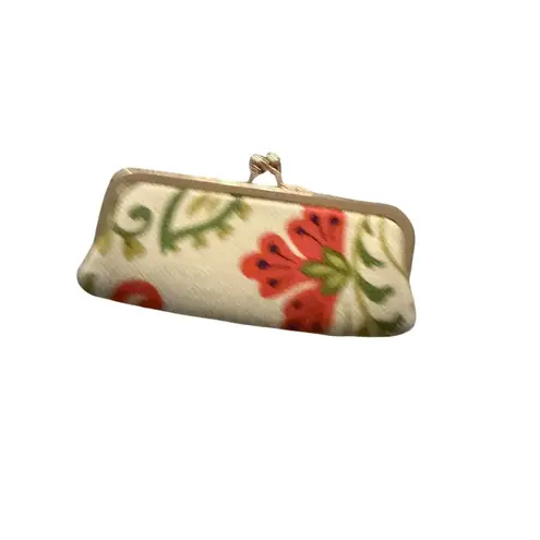 Spartina Floral Silver Kisslock Coin Purse Wallet