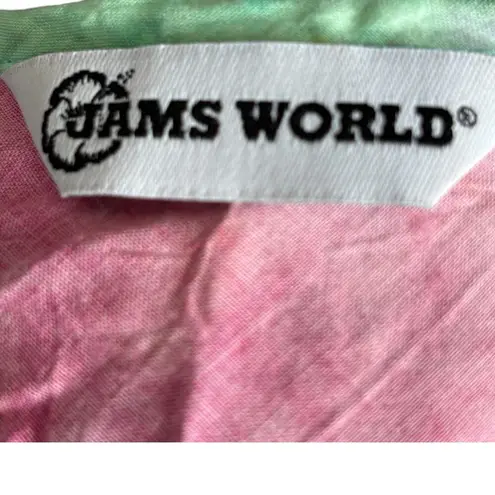 Jams World Vintage Y2K Sun Splash Tank Top XS Made In Hawaii Tie Dye Rayon