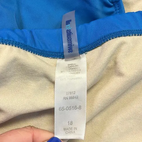 Swimsuits for All Swimsuit 2pc Tankini Bikini Crochet 16 18 1X Blue