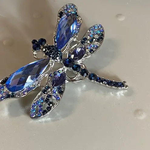 Dragonfly Pin Brooch Fashion Jewelry Blue Silver Colors