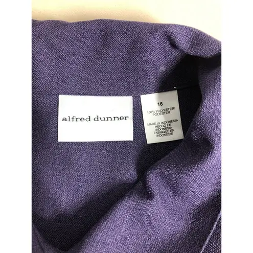 Alfred Dunner Skirt Suit 2 Pc Set Women’s 16/14 Purple 3/4 Sleeve Button Up Y2K