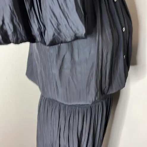 Ramy Brook Lea Crinkle Wide Leg Jumpsuit in Navy