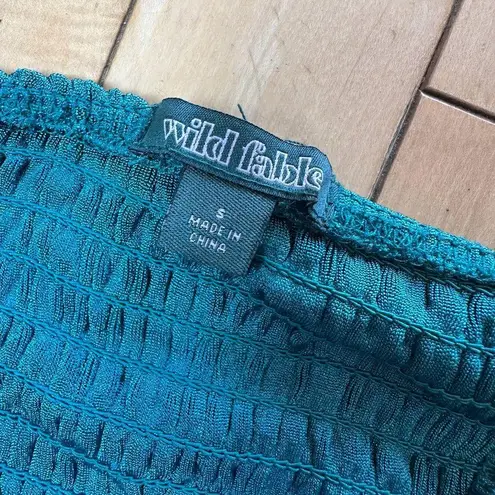 Wild Fable Shimmer Green Bra Corset Cropped Tank Top Size Small