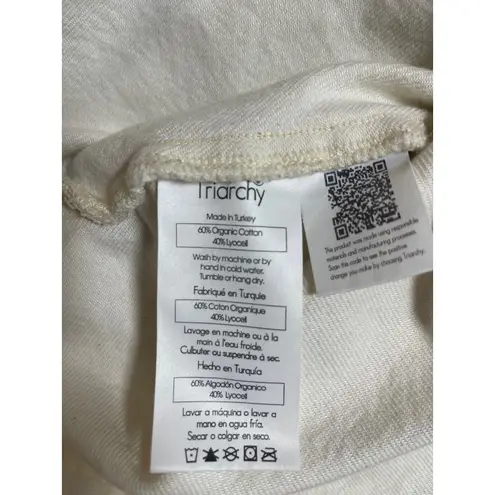 Triarchy Women's Cream Long Sleeve Denim Utility Button Down Shirt Top Size S