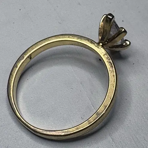 Vtg NV Nevada Silver Mines Gold Tone Marquise CZ Ring size 7