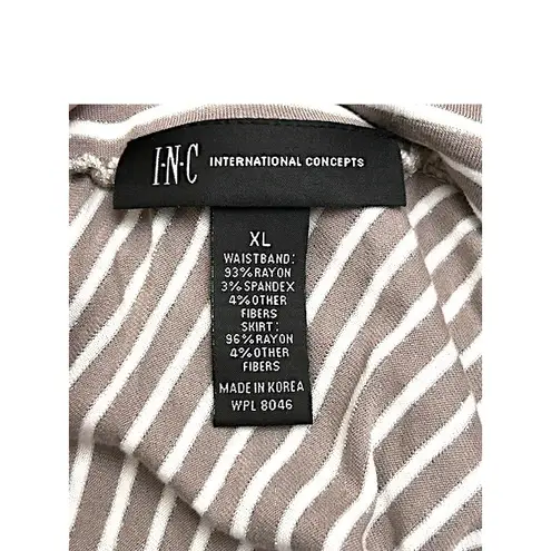 INC Striped Adustable Dress XL Sleeveless Tube Top Coastal Cruise Resort Elegant Brown