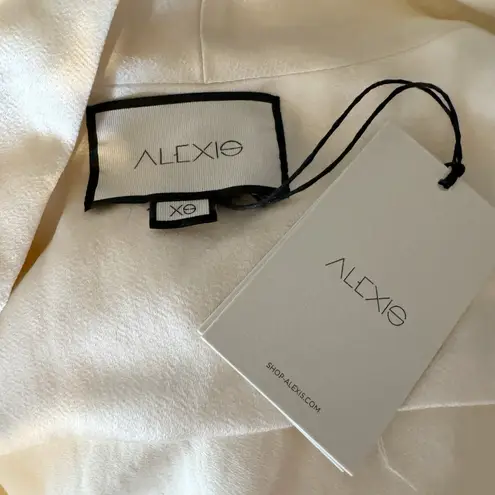 Alexis Raine Ivory Satin Wide Leg Jumpsuit XS Bridal Wedding Party Evening Wear