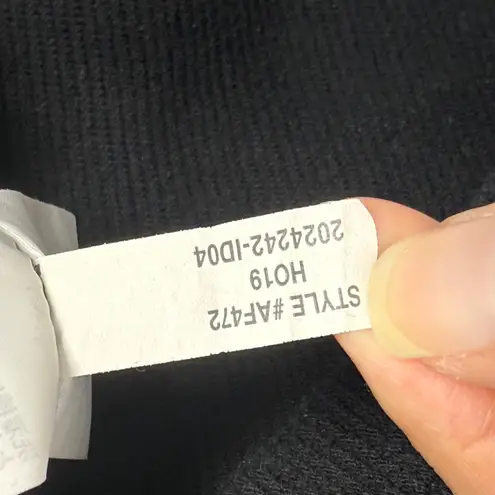 Texture & Thread Madewell Ribbed Mock Neck Long Sleeve Top Black Cotton Blend L Size L