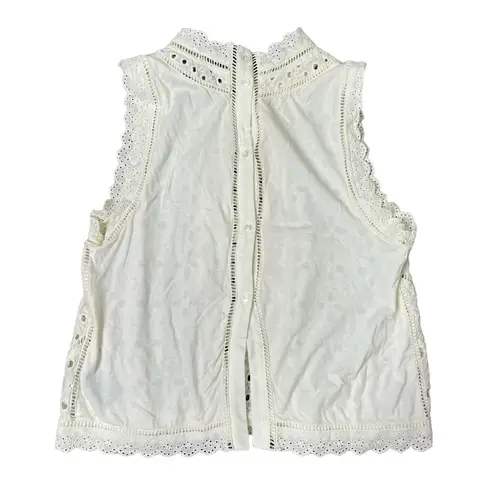 Anthropologie James Coviello Anaiya High Neck Eyelet Lace Top