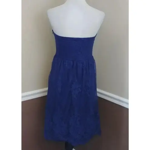 Mystic NEW Modcloth Strapless Navy Blue Lace Dress This Sweetheart of Mine L