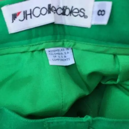 Vintage 80s 90s JH Collectibles Kelly Green Linen High Waist Shorts 8 28” Waist
