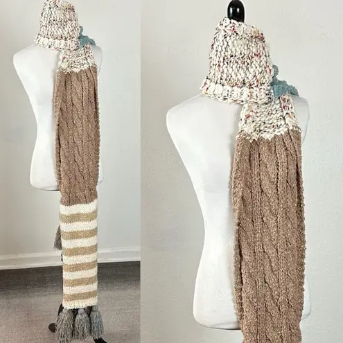 Free People  Nova Tassel Scarf in Natural One Size Chunky Oversized Whimsical