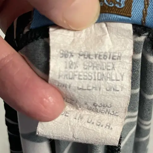 Women’s Black Floral Straight A Line Polyester Spandex Skirt Size Large EUC