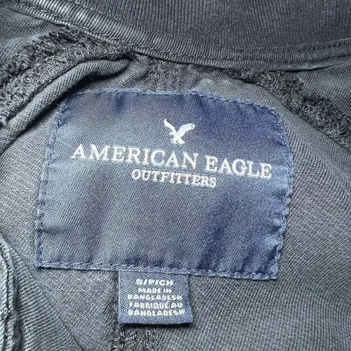 American Eagle  Jacket Black Womens Size Small Full Zip Pockets Lyocell Light