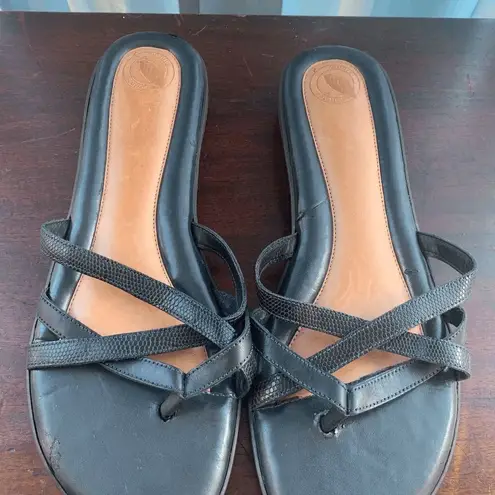 Nurture Womens Sandals Flats Strappy Slides Open Toe Black Size 11