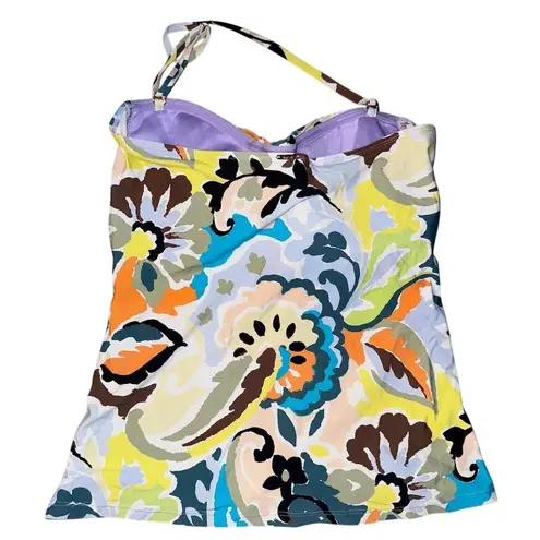 Anne cole Women's Floral Twist-Front Tankini Top L Multicolor