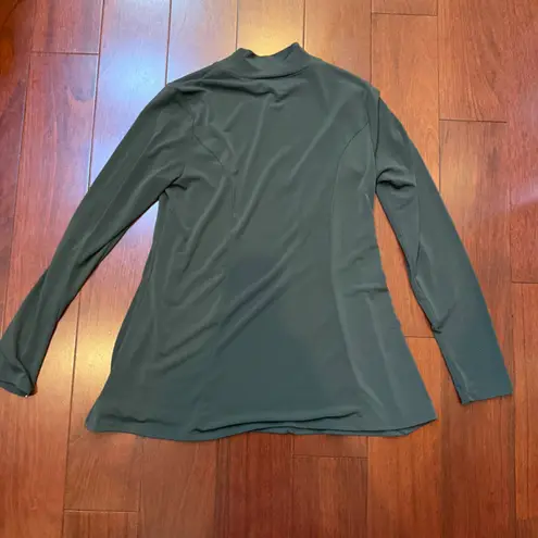 Zenana Outfitters Dark Charcoal Gray Long Sleeve Top Mock Neck Size Small