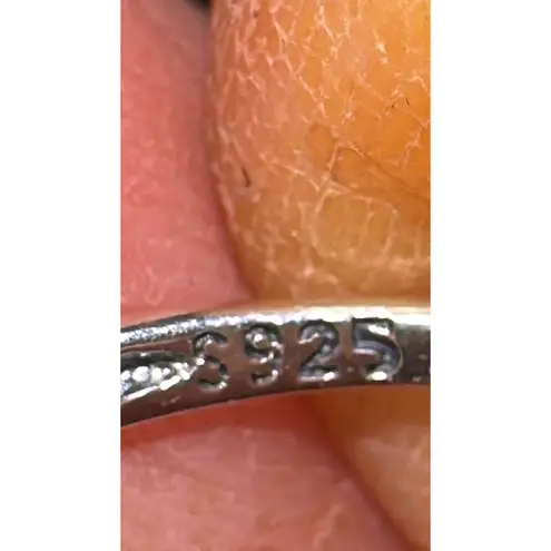 925 Sterling Silver Shell Blue Topaz Ring Adjustable