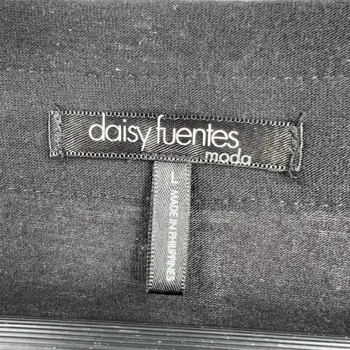 Daisy Fuentes Black Long Sleeve Top Bow Detail Size Large New