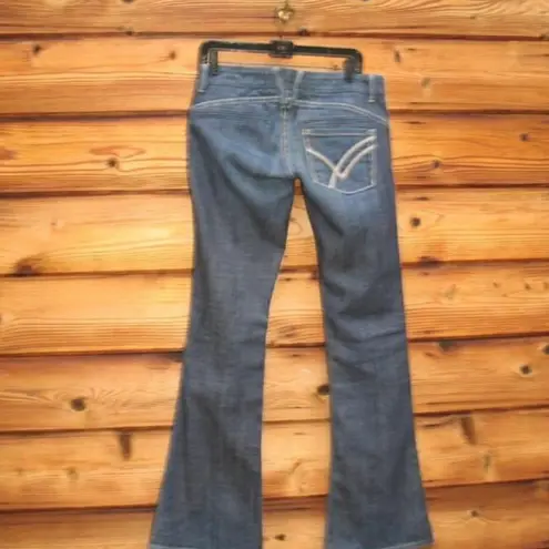William Rast Dark Blue Low Rise Flare Jeans 27 X 34