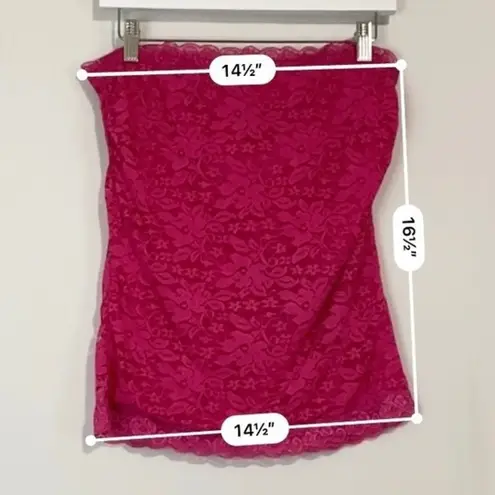 DNA Couture Women’s Strapless Lace Tube Top Fuchsia Pink NWOT