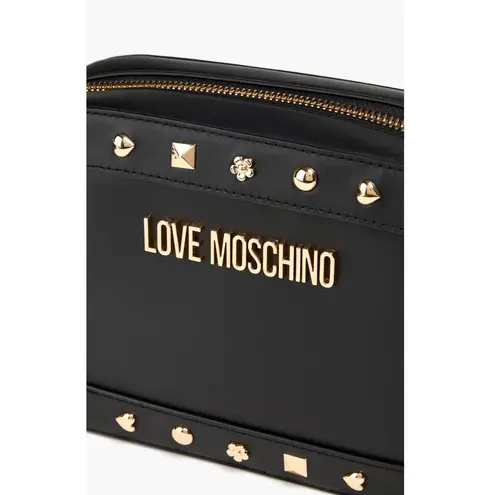 Love moschino Studded Leather Black and Gold Crossbody Bag New!
