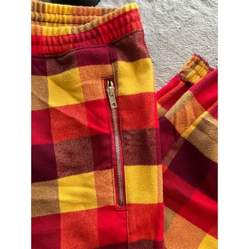 Aviator Nation Unisex XL Plaid Lounge Pants Flannel Relaxed Fit in Red