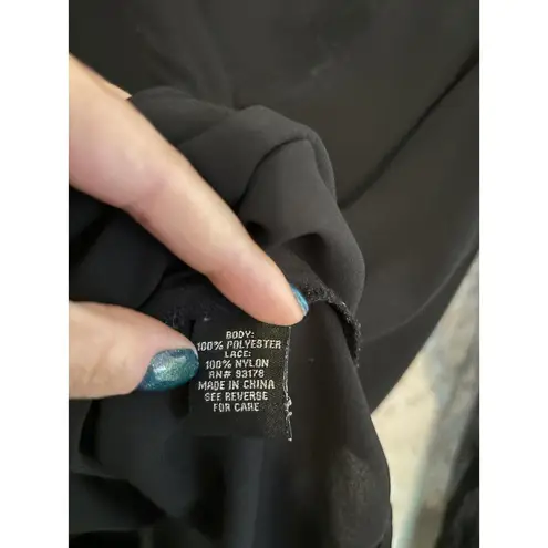 Catherine Malandrino Elegant Black Lace Sleeve Blouse L