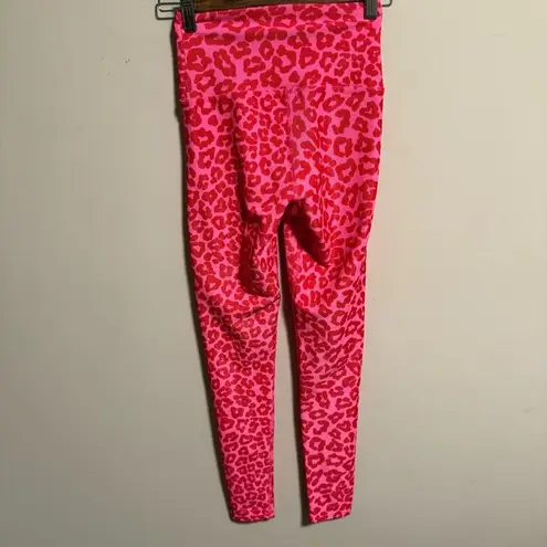 Beach Riot Ayla Legging in Famous High Risk Red Leopard Pink Ribbed- Size XS