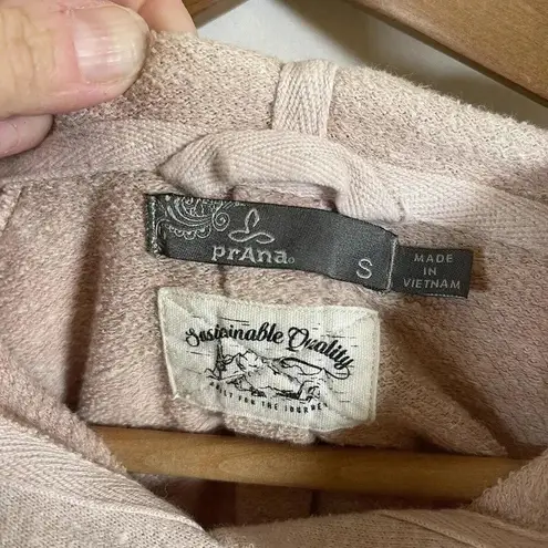prAna Cozy Up Summer Pullover Light Pink 3/4 Sleeve Hoodie Small