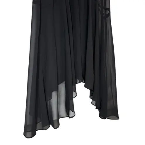 NWOT Vintage 90s JR Nites Dress 8 P Chiffon Beaded Asymmetric Whimsigoth Fairy Black Size 8P