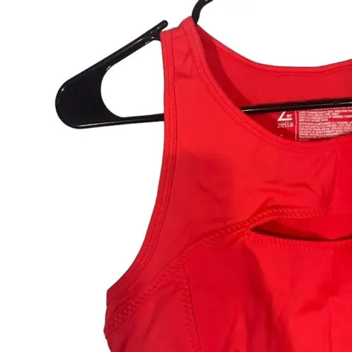 Z By Zella Pink Cut Out Front Sleeveless Athletic Cropped Sports Bra Women Sz M