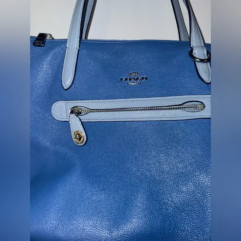 Coach  Taylor‎ pebble leather tote blue light blue purse handbag medium thumbnail 2