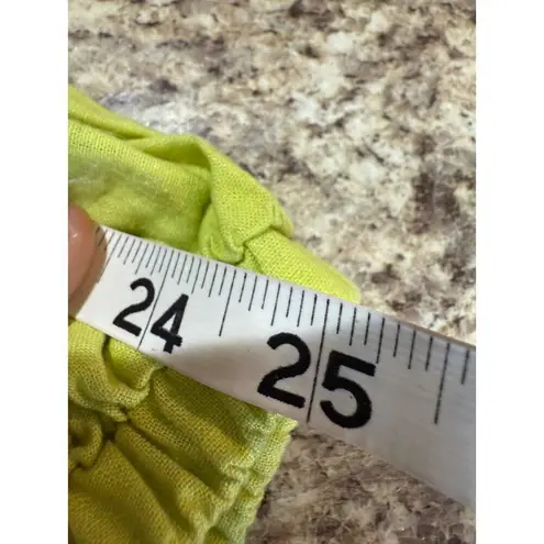 Charlie Holiday Lime Green Crop Top With Puff Sleeves M