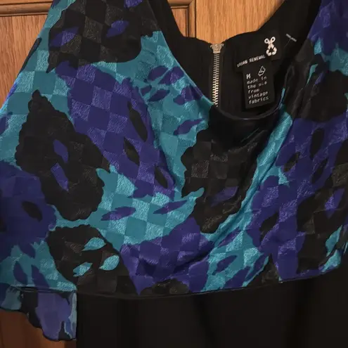 Urban Renewal  Black Tank Dress with Geometric Floral Draped, Medium