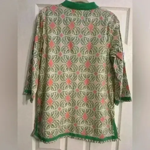 Crown & Ivy  Beach Women's Tunic Green Coral‎ Seashell Size Large